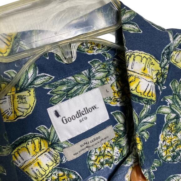 Goodfellow Short Sleeve‎ Button Down Pineapple Hawaiian Shirt L (2588) - Picture 6 of 6